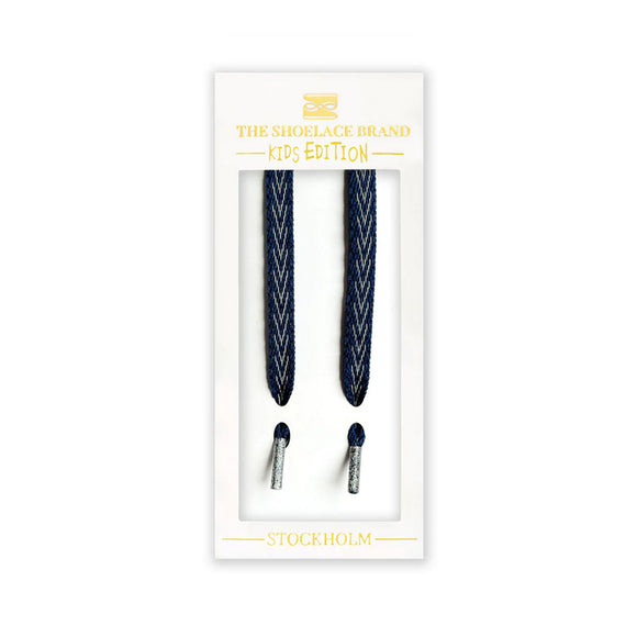 The Shoelace Brand - Reflective Blue Kids Shoelaces (70cm)