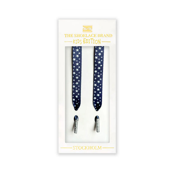 The Shoelace Brand - Navy Star Kids Shoelaces (70cm)