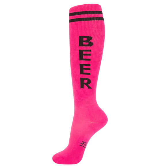 Gumball Poodle Unisex Knee High Socks - Hot Pink Beer