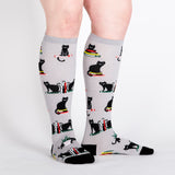 Sock It To Me Women's Knee High Socks - Booked for Meow