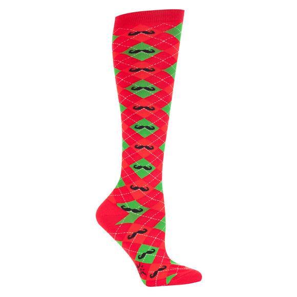Sock It To Me Women's Knee High Socks - Merry Moustache