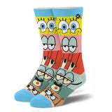 Odd Sox Men's Crew Socks - Spongebob Mash Up