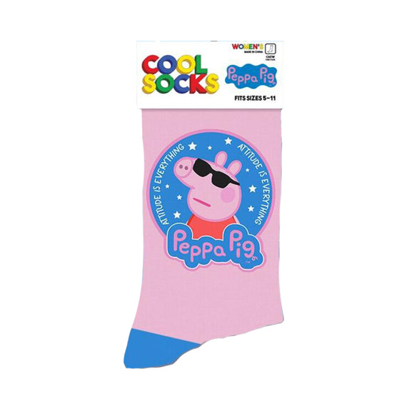 Cool Socks Women's Crew Socks - Peppa Pig Attitude