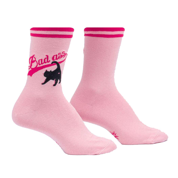 Sock It To Me Women's Crew Socks - Bad Ass Cat
