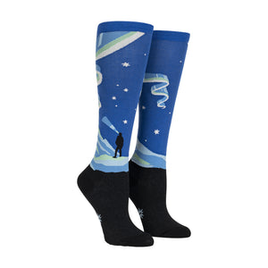 Sock It To Me Women's Funky Knee High Socks - Northern Lights