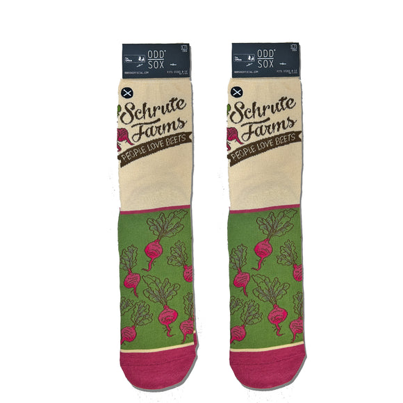 Odd Sox Men's Crew Socks - Schrute Farms (The Office)