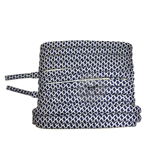 Mr Lacy Ropies - Navy & White Shoelaces