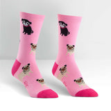 Sock It To Me Women's Crew Socks - Pink Pugs