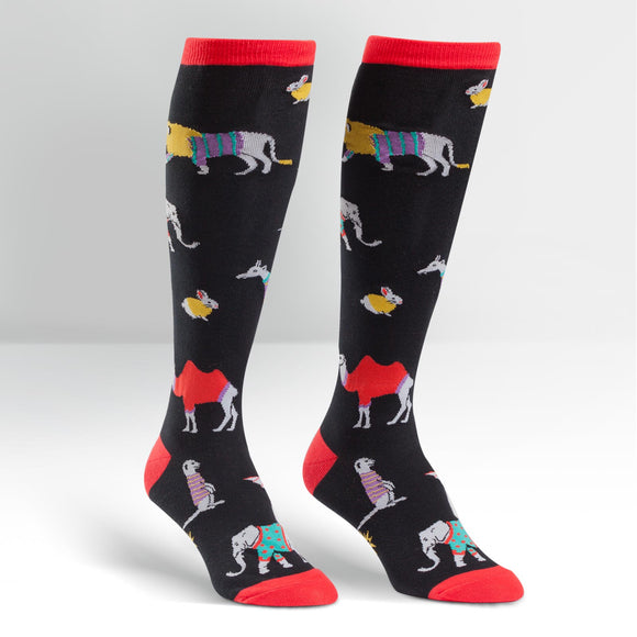 Sock It To Me Women's Funky Knee High Socks - Sweater Safari