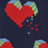 Sock It To Me Women's Funky Knee High Socks - Pixelated Hearts