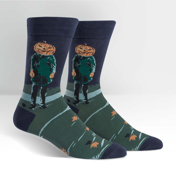 Sock It To Me Men's Crew Socks - Pumpkin Head