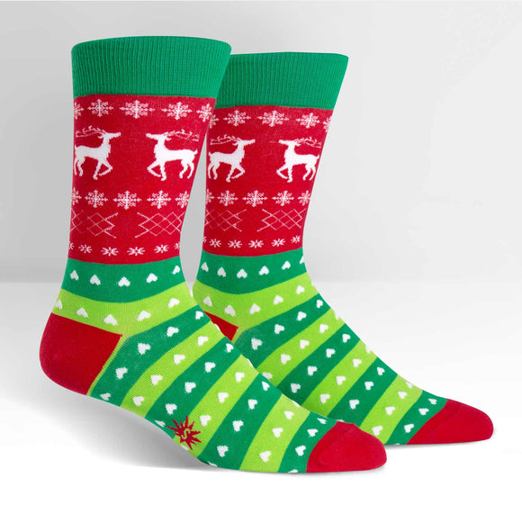 Sock It To Me Men's Crew Socks - Tacky Holiday Sweater
