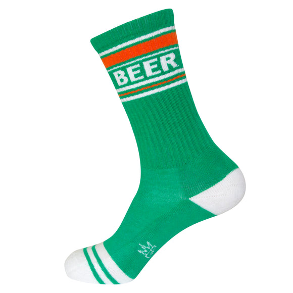 Gumball Poodle Unisex Ribbed Gym Socks - Green Beer