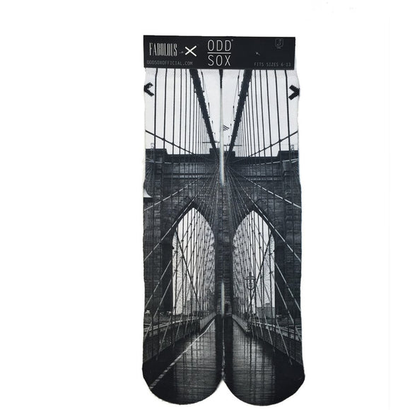 Odd Sox Men's Crew Socks - Brooklyn Bridge (Fabolous)