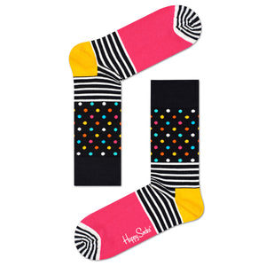Happy Socks Women's Crew Socks - Stripes and Dots