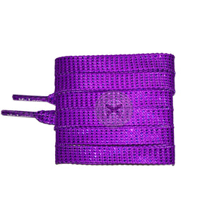 Mr Lacy Flatties Metallic - Purple Chrome Shoelaces