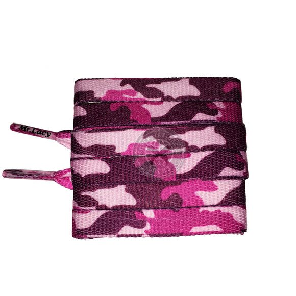 Mr Lacy Printies - Pink Camo Shoelaces