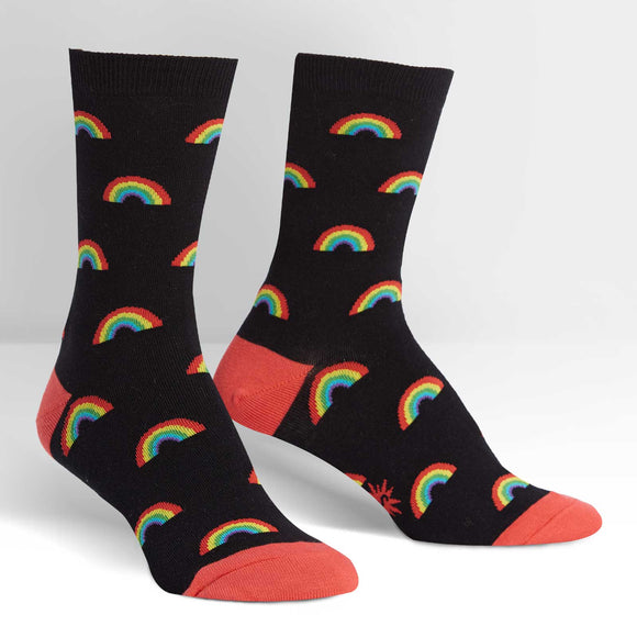 Sock It To Me Women's Crew Socks - Retro Rainbow