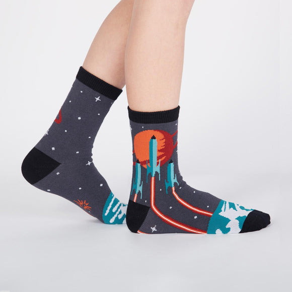 Sock It To Me Kids Crew Socks - Launch from Earth (7-10 Years Old)