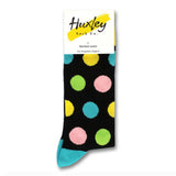 Huxley Sock Co. Men's Crew Socks - Blackback and Polka (Bamboo Socks)