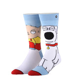 Odd Sox Men's Crew Socks - Stewie & Brian (Family Guy)