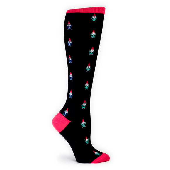 Sock It To Me Women's Funky Knee High Sock - Gnomes