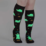 Sock It To Me Women's Knee High Socks - Trick or Treat? (Glow in the Dark)