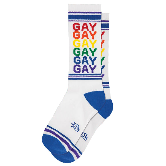 Gumball Poodle Unisex Crew Socks - Gay Rainbow