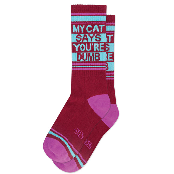 Gumball Poodle Unisex Crew Socks - My Cat Says You're Dumb
