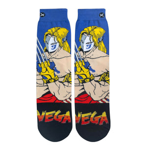 Odd Sox Men's Crew Socks - Vega (Street Fighter II)