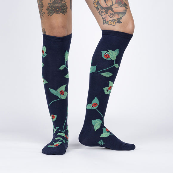 Sock It To Me Women's Knee High Socks - Luck be a Lady Bug