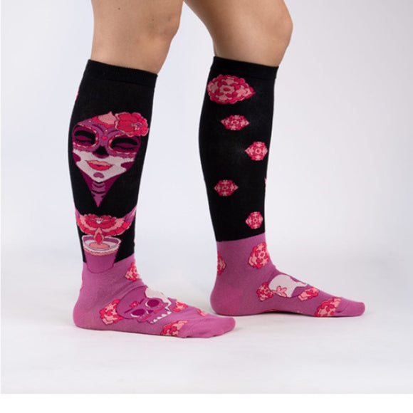 Sock It To Me Women's Knee High Socks - La Calavera
