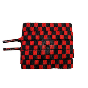 Mr Lacy Printies - Black & Red Checkered Shoelaces