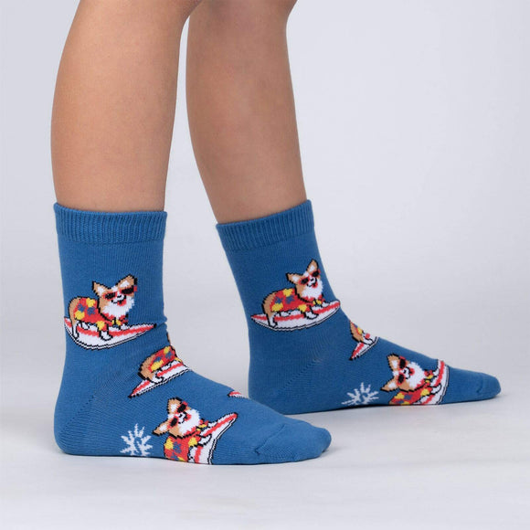 Sock It To Me Kids Crew Socks – Corgi-bunga! (7-10 Years Old)