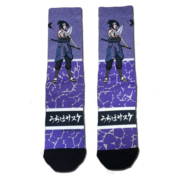 Odd Sox Men's Crew Socks - Sasuke Kanji (Naruto Shippuden)