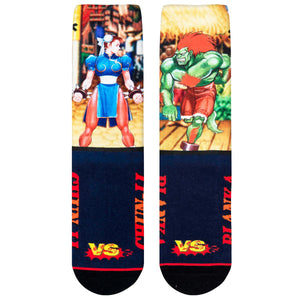Odd Sox Men's Crew Socks – Chun-Li Vs Blanka (Street Fighter II)