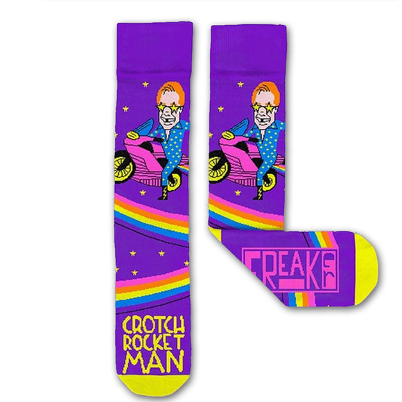 Freaker USA Unisex Crew Socks - Crotch Rocket Man