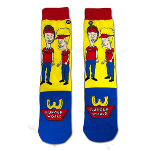 Odd Sox Men's Crew Socks - Beavis & Butthead Burger World