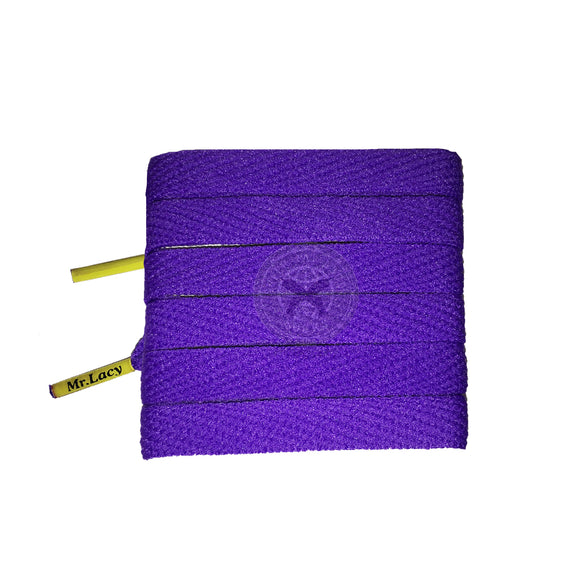 Mr Lacy Flatties Colour Tips - Violet & Yellow Shoelaces