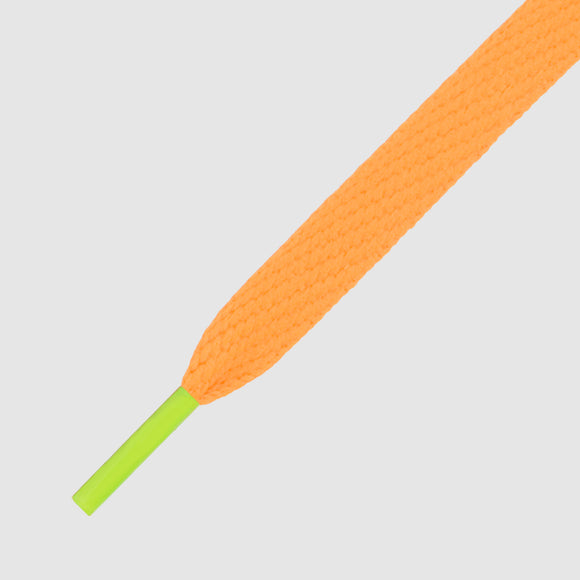 Mr Lacy Flatties Colour Tips - Bright Orange & Neon Green Shoelaces