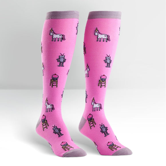 Sock It To Me Women's Funky Knee High Socks - Tri-fecta of All That is Awesome