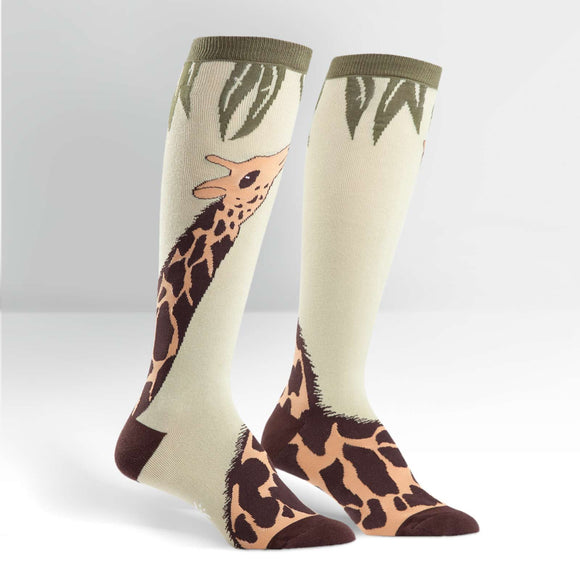 Sock It To Me Women's Funky Knee High Socks - Giraffe