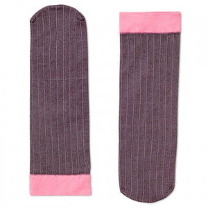 Happy Socks Women's Ankle Tube Socks - Grey & Pink Pinstriped