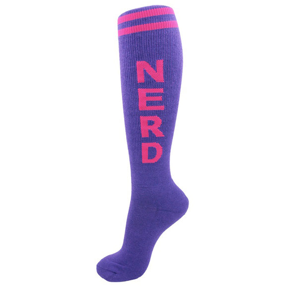 Gumball Poodle Unisex Knee High Socks - Purple Nerd