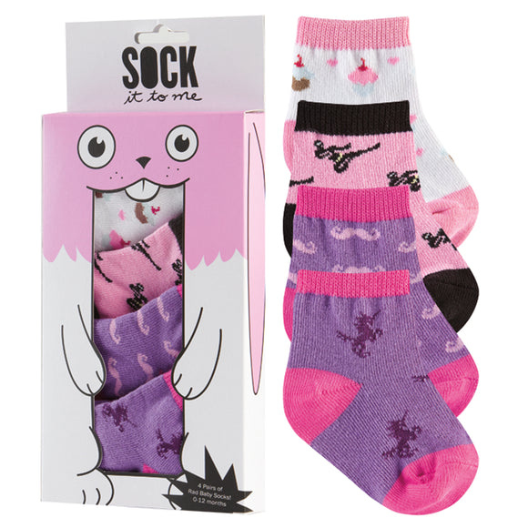 Sock It To Me Pink Girls Baby Socks Multi Pack