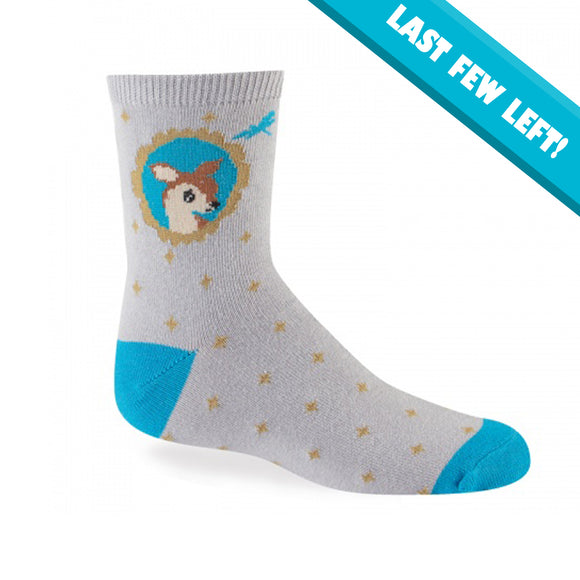 Sock It To Me Kids Crew Socks - Fawn In Frame (4-7 Years Old)