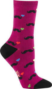 Sock It To Me Women's Crew Socks - I <3 Moustaches