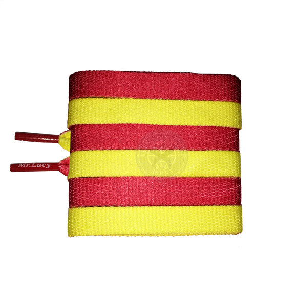 Mr Lacy Clubbies Yellow & Red Two Tone Shoelaces