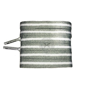 Mr Lacy Stripies - Grey & White Striped Shoelaces
