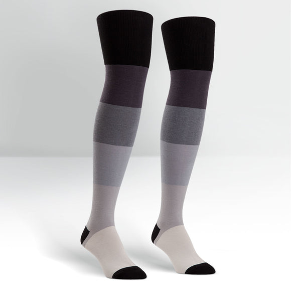 Sock It To Me Women's Over The Knee Socks - Dark & Stormy